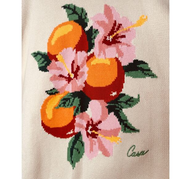 NWT Casablanca Cream Kapalia Oranges Graphic Intarsia Knit Sweater XXL - Picture 6 of 14